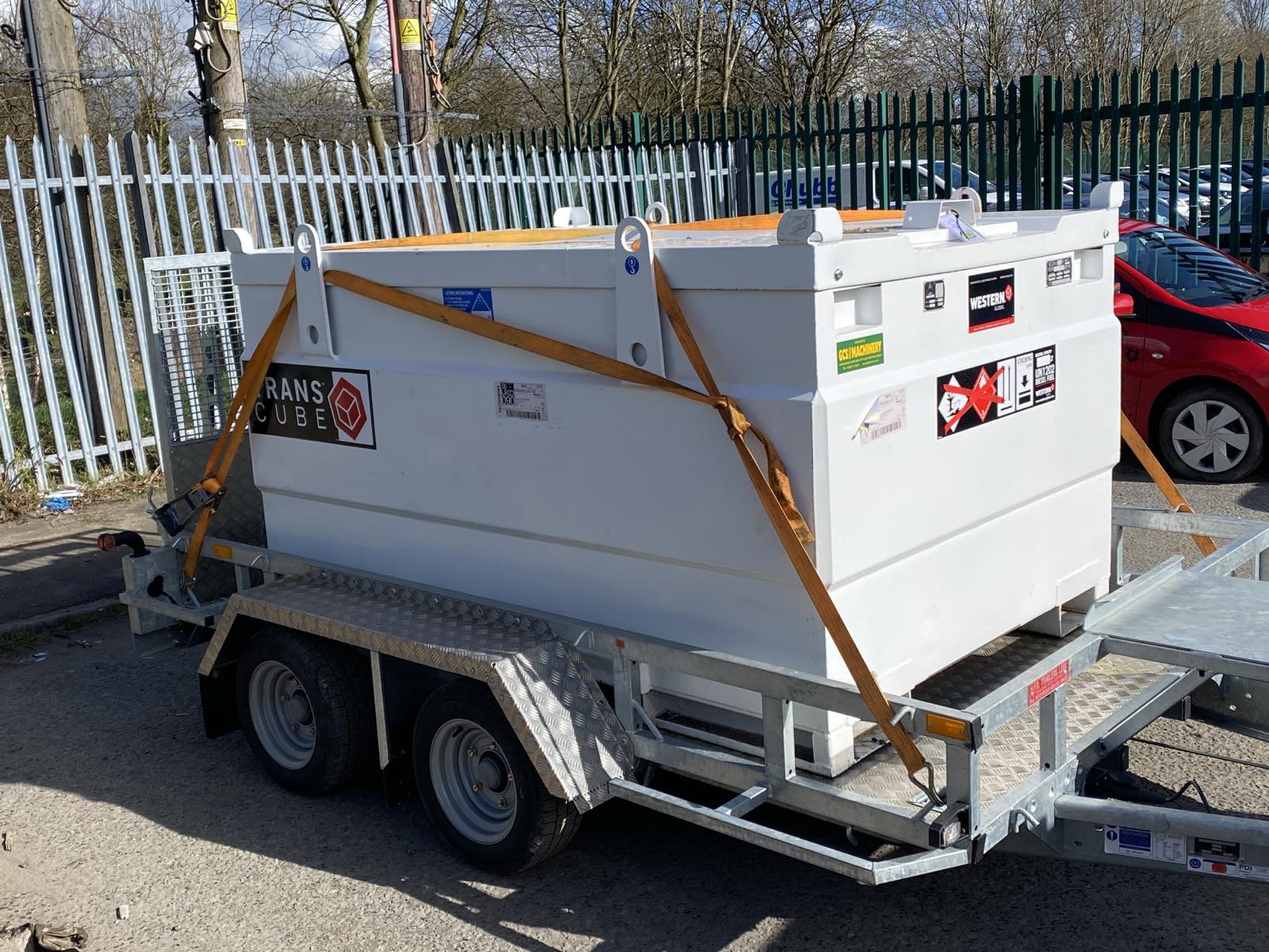A bunded oil tank hired alongside the boiler