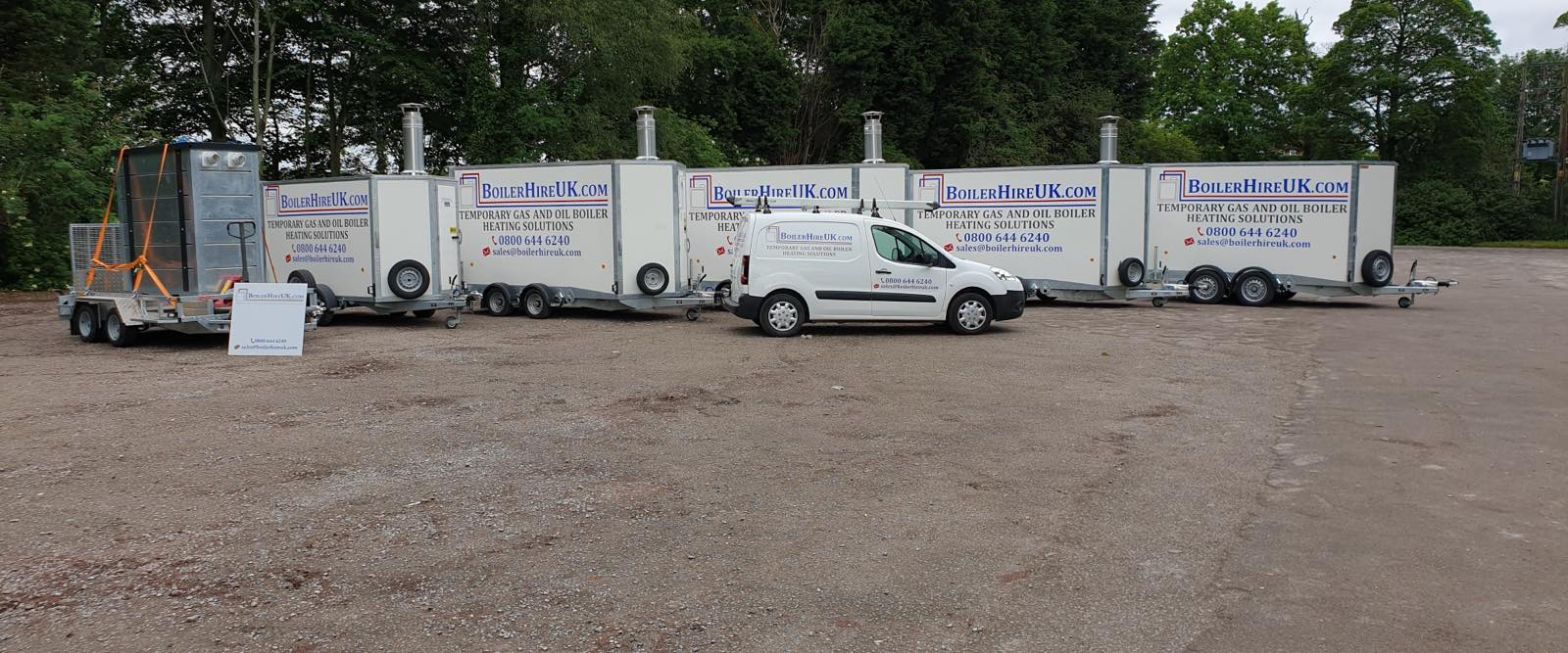 A temporary boiler on a commercial site in the West Midlands