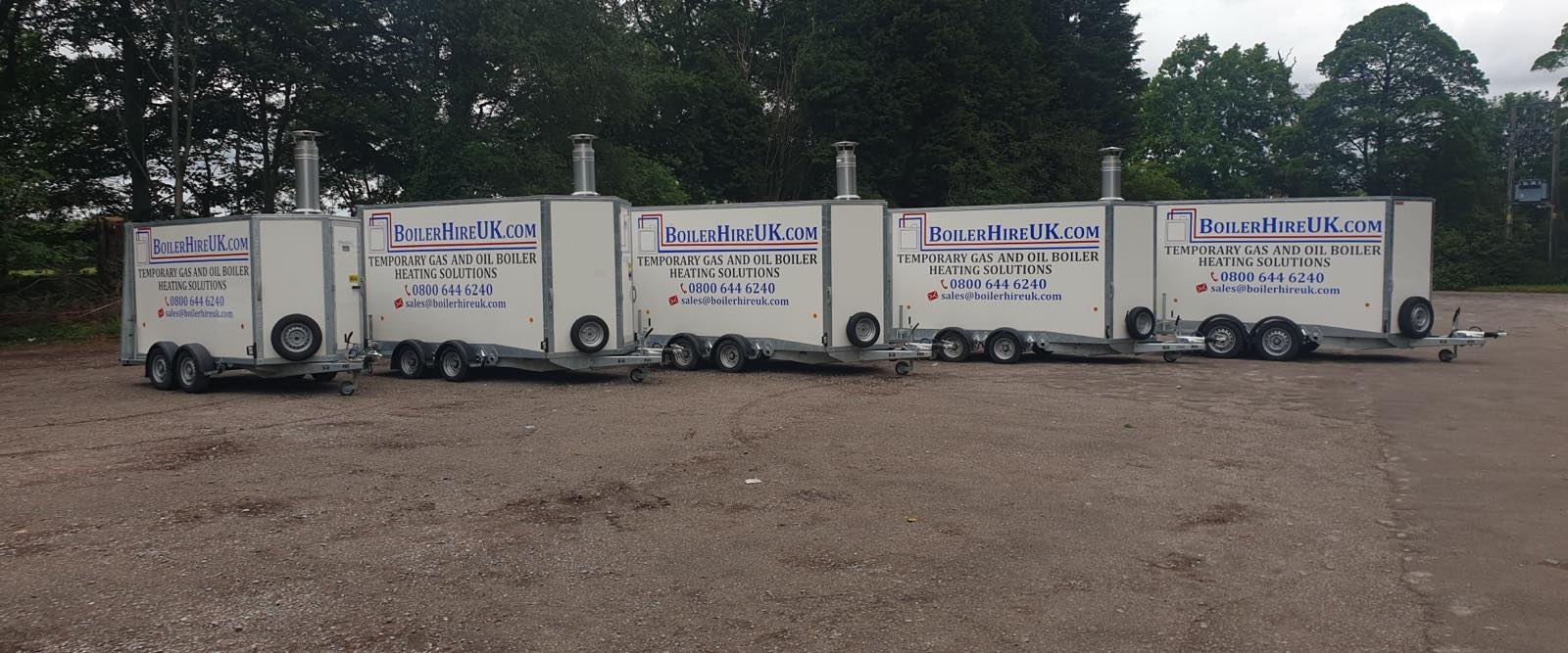A temporary boiler unit ready for delivery